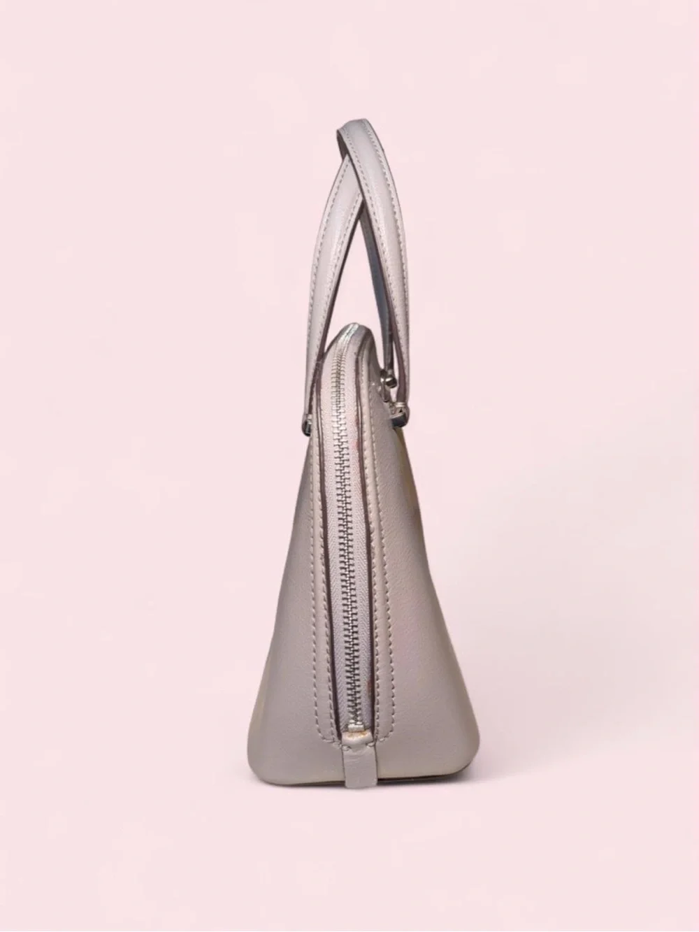 Kate Spade Patterson Drive Small Dome Satchel Taupe Gray Leather Crossbody